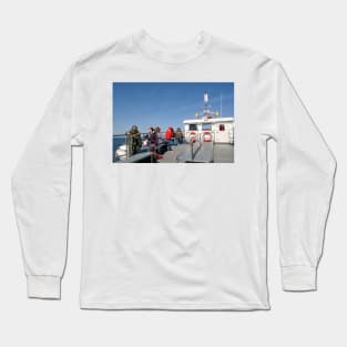 Blue skies aboard a Farne Island tour boat Long Sleeve T-Shirt